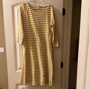 Old Navy Yellow and White Striped Long Sleeve Dress